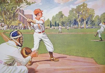 Ivy League College Game på 1920-tallet (farge litho)