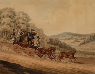 Manchester Coach (farget gravering)