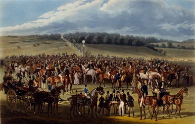 The Betting Post, trykk laget av Charles Hunt, 1836 (akvatint)