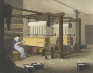 Reeding or Drawing in, Progress of Cotton nr. 9, pub. 1840