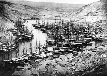 Balaklava havn under Krimkrigen, ca. 1855