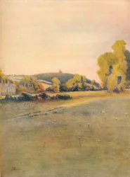 'St. Martha's Chapel, fra Shalford Common, 1911, 1914