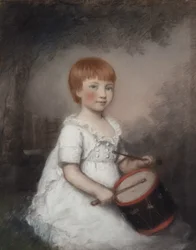 Miss Collard as a Child (pastell på grått papir)