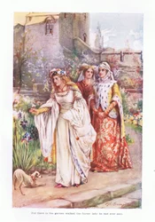 For der i hagen gikk den vakreste damen han noen gang hadde sett, 1910