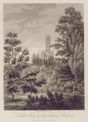 Fonthill Abbey fra American Plantation, utgitt av W. Clarke, New Bond Street, 1812