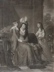 Portrett av Ekaterina Sergeevna Samoylova, født Trubetskaya 1763-1830 med barn, 1797