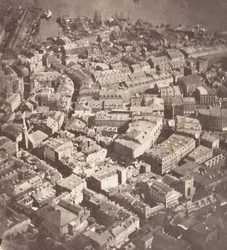 Boston, som ørnen og villgåsen ser det, 1860.