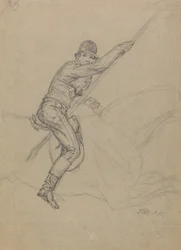 Sir Charles Blunt Jakten på villsvinet og Rømningen fra tigeren: en studie for ett av et sett med fire malerier av Ward utført i 1815