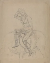 Sir Charles Blunt ved villsvinets død: en studie for ett av et sett med fire malerier av Ward utført i 1815