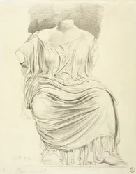 Studie av skulptur: fra Elgin Marbles (blyant på papir)