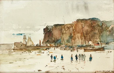 Havlandskap (blyant og akvarell)