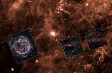 Lyset fra Cassiopeia A (Spitzer-sammenheng)