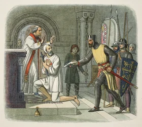 Hubert hentet fra helligdommen i Boisars, 1232, fra A Chronicle of England BC 55 til AD 1485, pub. London, 1863