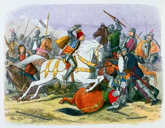 Illustrasjon av Richard III i slaget ved Bosworth, 1800-tallet