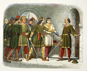 William de Breteuil forsvarer statskassen, Winchester, Hampshire, 1100 1864.