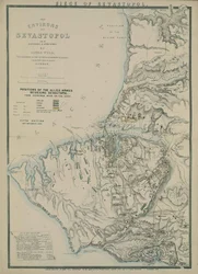 Kart over omgivelsene til Sevastopol, 1854