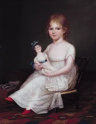 En jente som holder en dukke, 1804