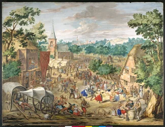 En Kermesse (gouache på papir)