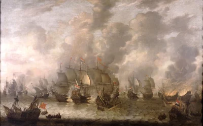 Slaget ved Scheveningen, 31. juli 1653, ca. 1654 (olje på lerret)