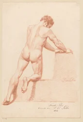 Knelende naken mann, sett fra baksiden (2. pris 1812)