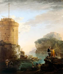 Harbour Scene (olje på lerret)