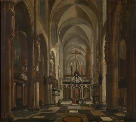 Interiøret i St. Donatians katedral i Brugge, ca. 1696.