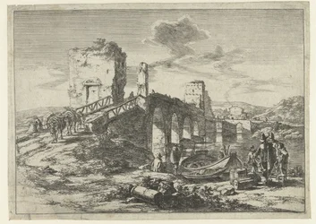 Landskap med bro, Ponte Molle Landskap rundt Roma (serietittel)