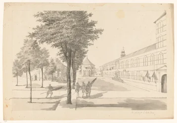 Governorate, slottskirke og dragonvakt innenfor slottet i Batavia