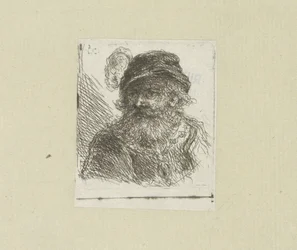 Bebaarde mann setter pluimhoed The Compleat Work of Etchings av John Chalon / Oeuvre Complette des Eaux Fortes av Jean Chalon (serietittel)