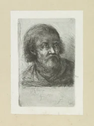 Bebaarde mann, til høyre The Compleat Work of Etchings av John Chalon / Oeuvre Complette des Eaux Fortes av Jean Chalon (serietittel)