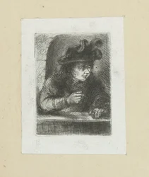Mann ved rekkverk The Compleat Work of Etchings av John Chalon / Oeuvre Complette des Eaux Fortes av Jean Chalon (serietittel)