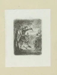 Straatmuzikant setter voldtekt i dans hond The Compleat Work of Etchings av John Chalon / Oeuvre Complette des Eaux Fortes av Jean Chalon (serietittel)