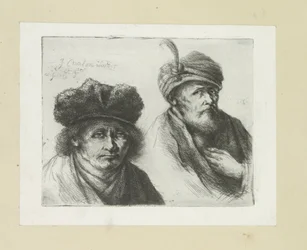 Twee mannen legger hakke i tulband The Compleat Work of Etchings av John Chalon / Oeuvre Complette des Eaux Fortes av Jean Chalon (serietittel)