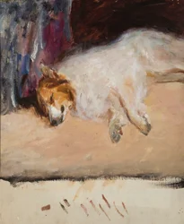 Studie av en sovende hund til «Portrett av prins Golitsyn»