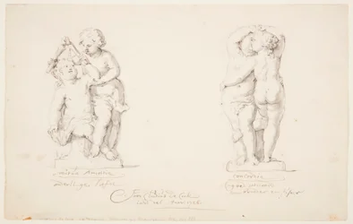 Tegning, prosjekter for en statuegruppe: quot;Vennskapquot;, quot;Accordquot;, 1726