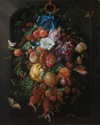 Festong av frukt og blomster Festong av frukt og blomster