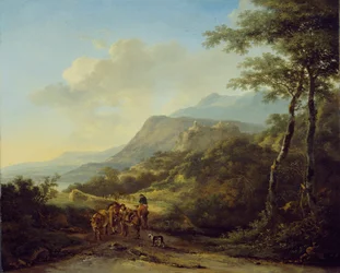Italiensk landskap med reisende, 164550.