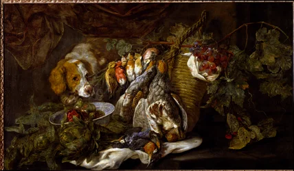 Stilleben, frukt og vilt