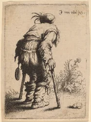 Tigger med to krykker, 1632.