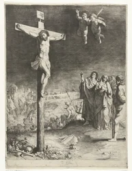Kristus på korset med sørgende Maria og Johannes