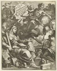 Allegori om kirke og verdenshistorie Tittelside for Willem Goeree, De kerklyke en Weereldlyke historien. 1729 Kirken og verdenshistorien uyt d