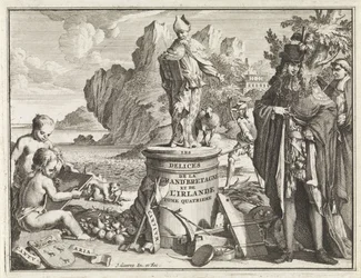 Voetstuk met de heilige Thomas Becket Titelpagina voor J. Beeverell, The delights of Great Britain and Ireland, deel 4, 1707 Gleden til Storbritannia og Irland (tittel på objekt)