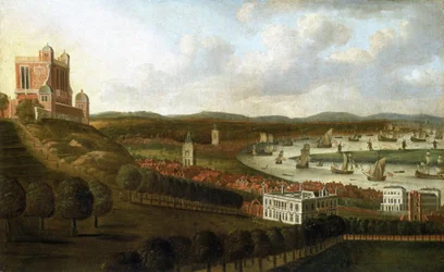 Panoramautsikt over dronningens hus og Royal Greenwich Observatory