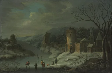 Vinterlandskap, ca. 1680–1718 (olje på kobber, montert på tre)