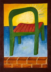 Chair in the Air, 2005 (olje på tre)