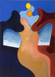 Kvinne med en av vingene hennes skadet, 2009 (olje på lerret)