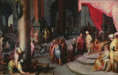 Joseph presenterer sin far og sine brødre for farao, ca. 1590