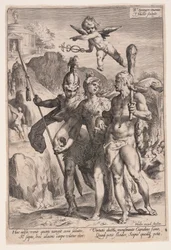 Minerva og Cupid leder Herkules og Scipio til dydens vei