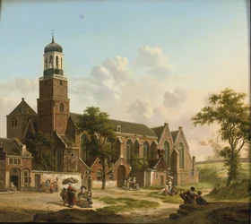 Byfolk i nærheten av Nicolaikerk, Utrecht