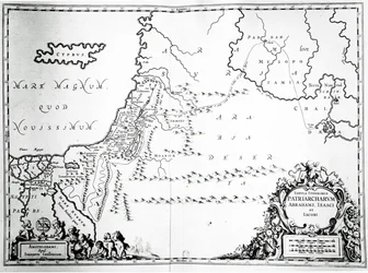 Kart over reisene til Abraham, Isak og Jakob, 1652